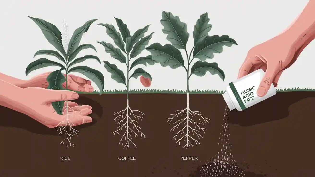 Which plants in Vietnam need humic acid fertilizer